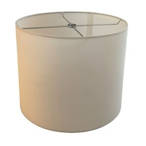 Lampshade Drum Linen Tan Silver Hardware
